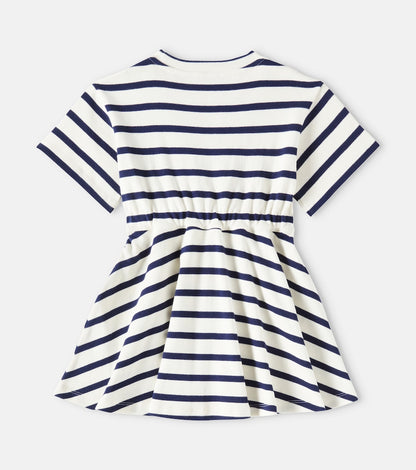 Striped cotton jersey dress