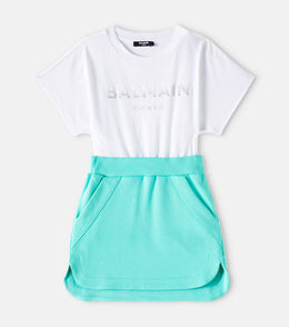 Logo cotton jersey dress