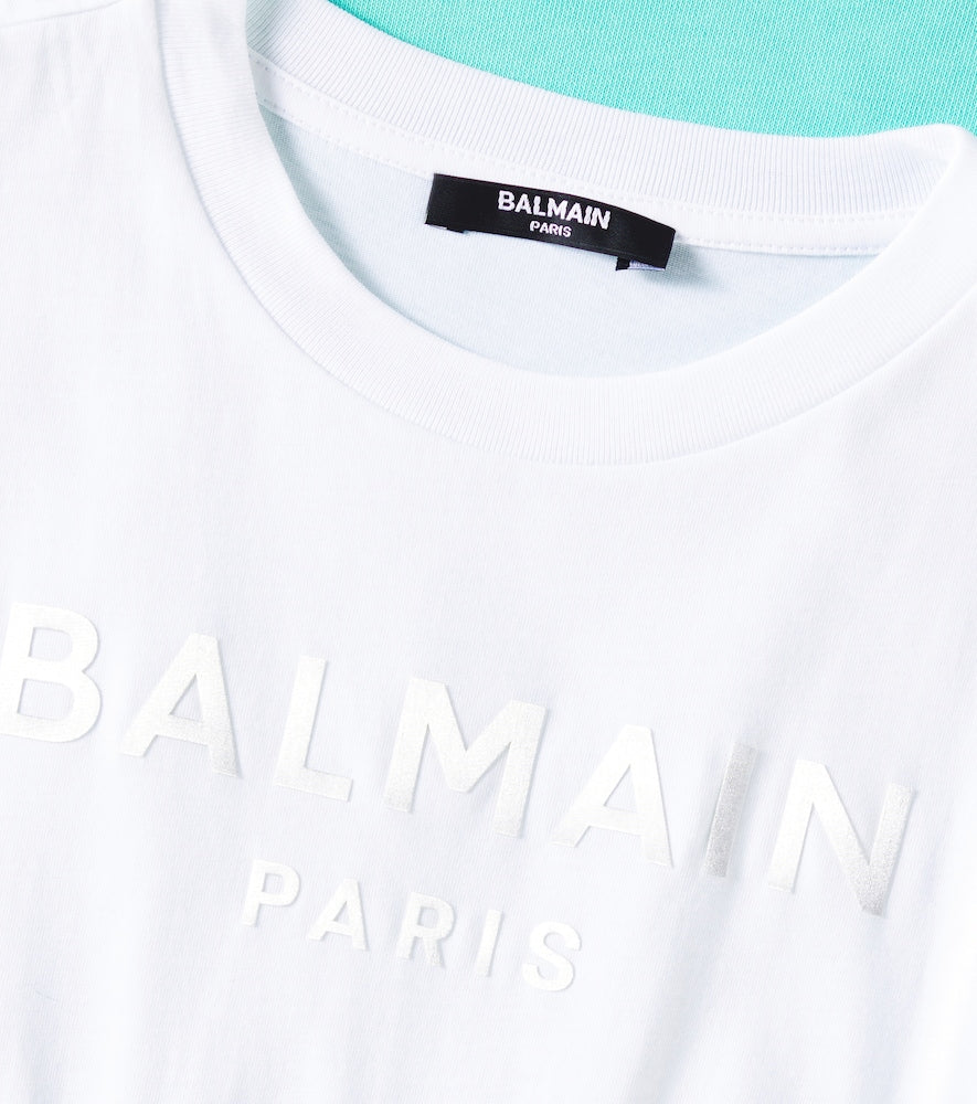 Logo cotton jersey dress