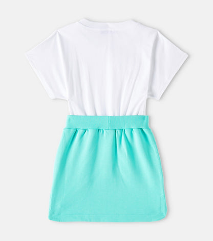 Logo cotton jersey dress