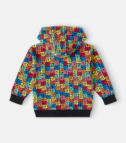 Monogram cotton jersey hoodie