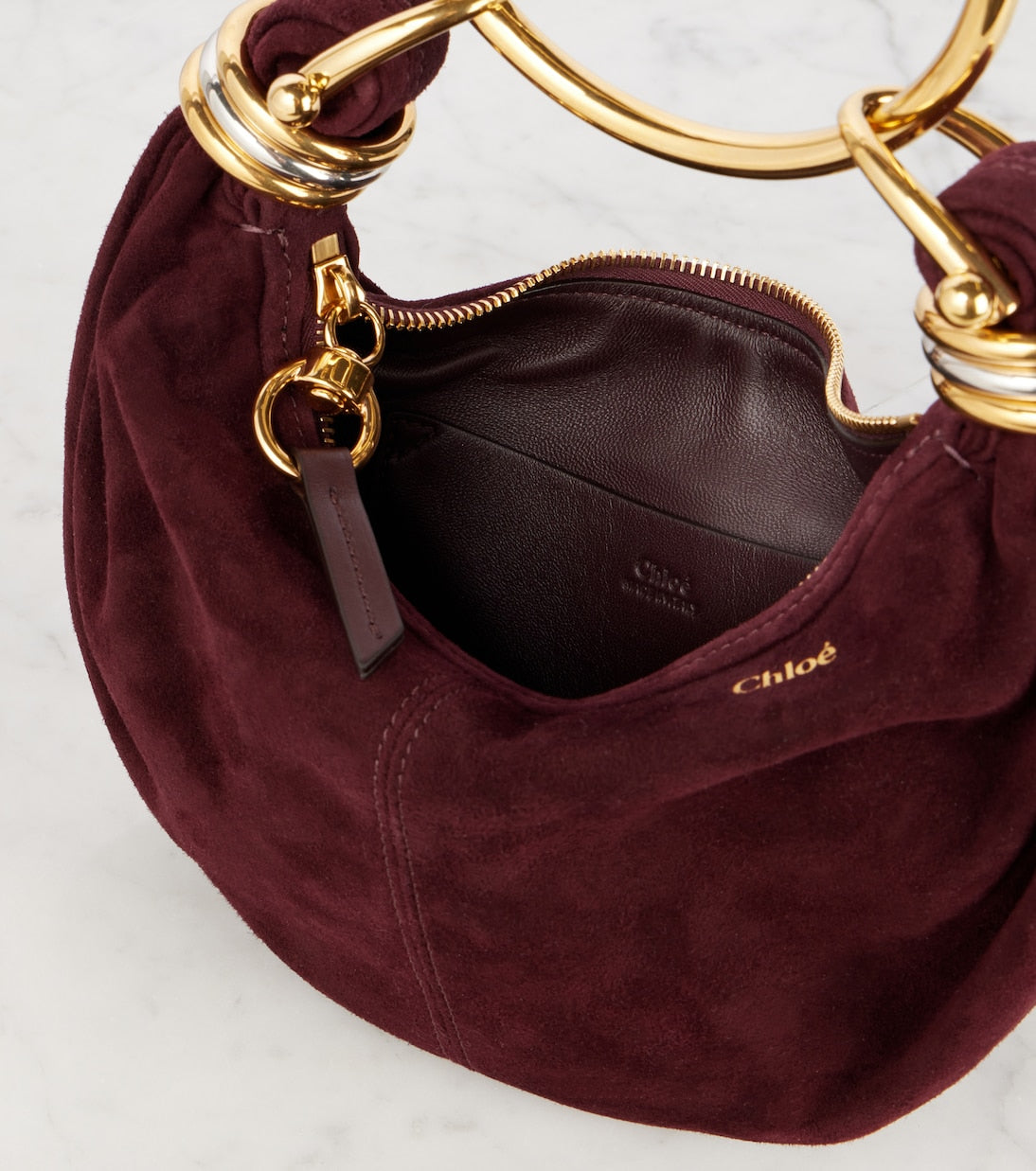 Bracelet Mini suede shoulder bag