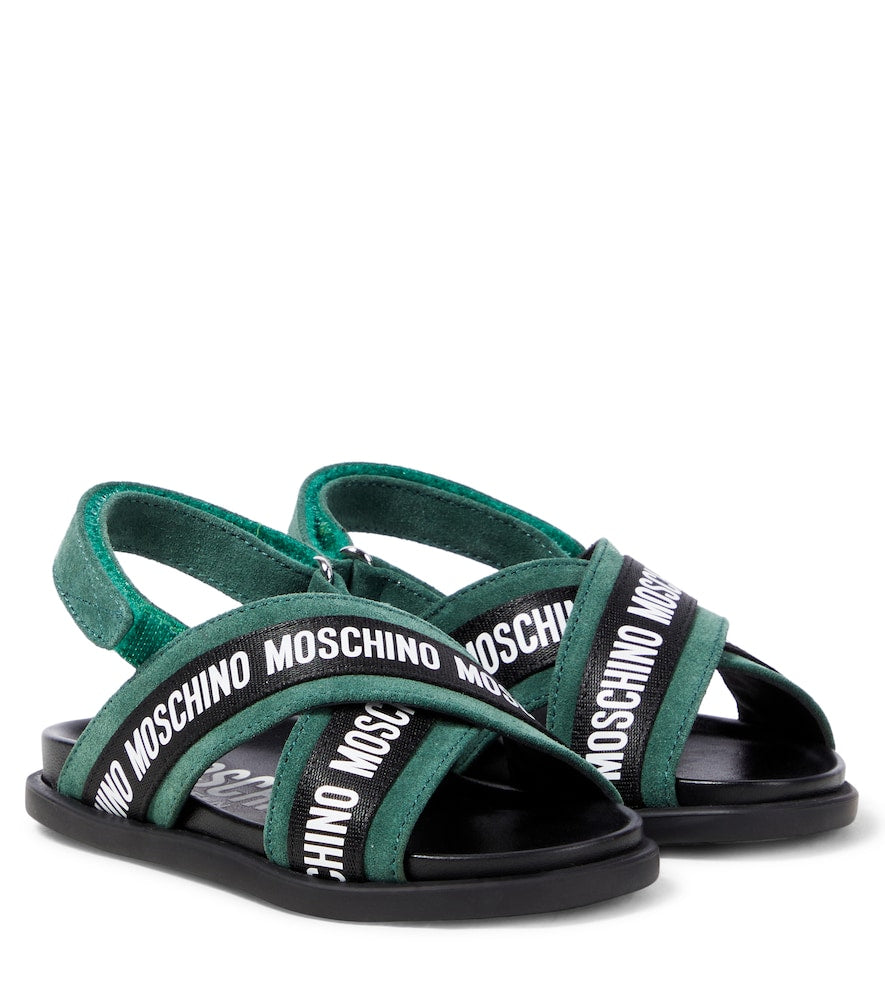 Logo leather sandals