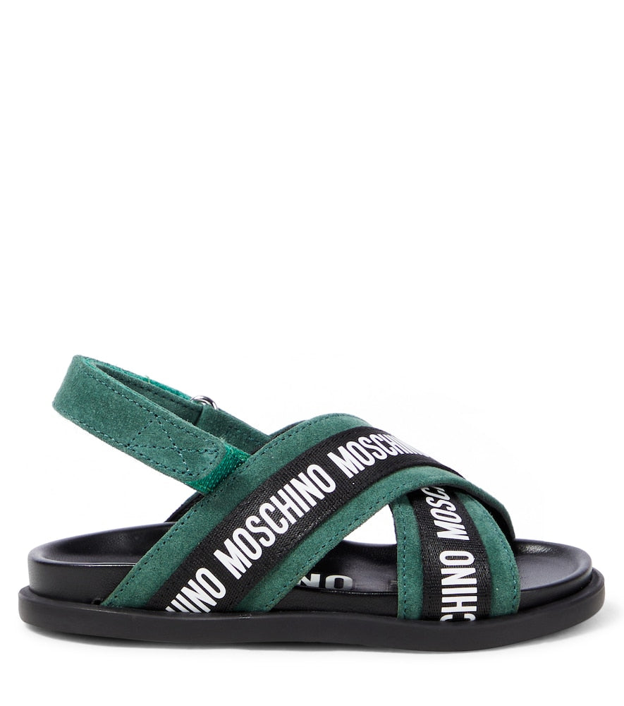 Logo leather sandals