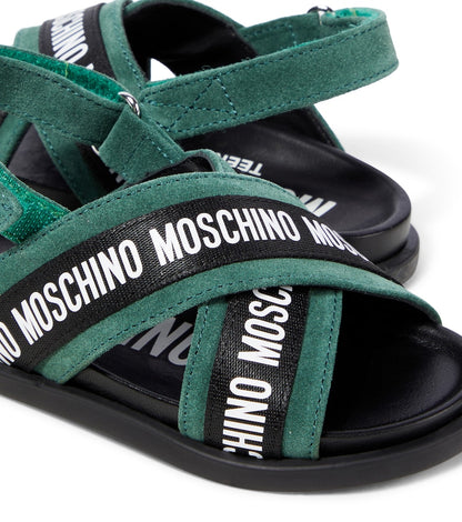 Logo leather sandals