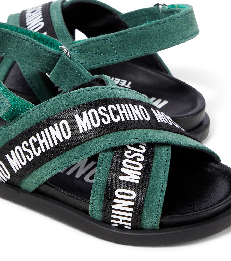 Logo leather sandals