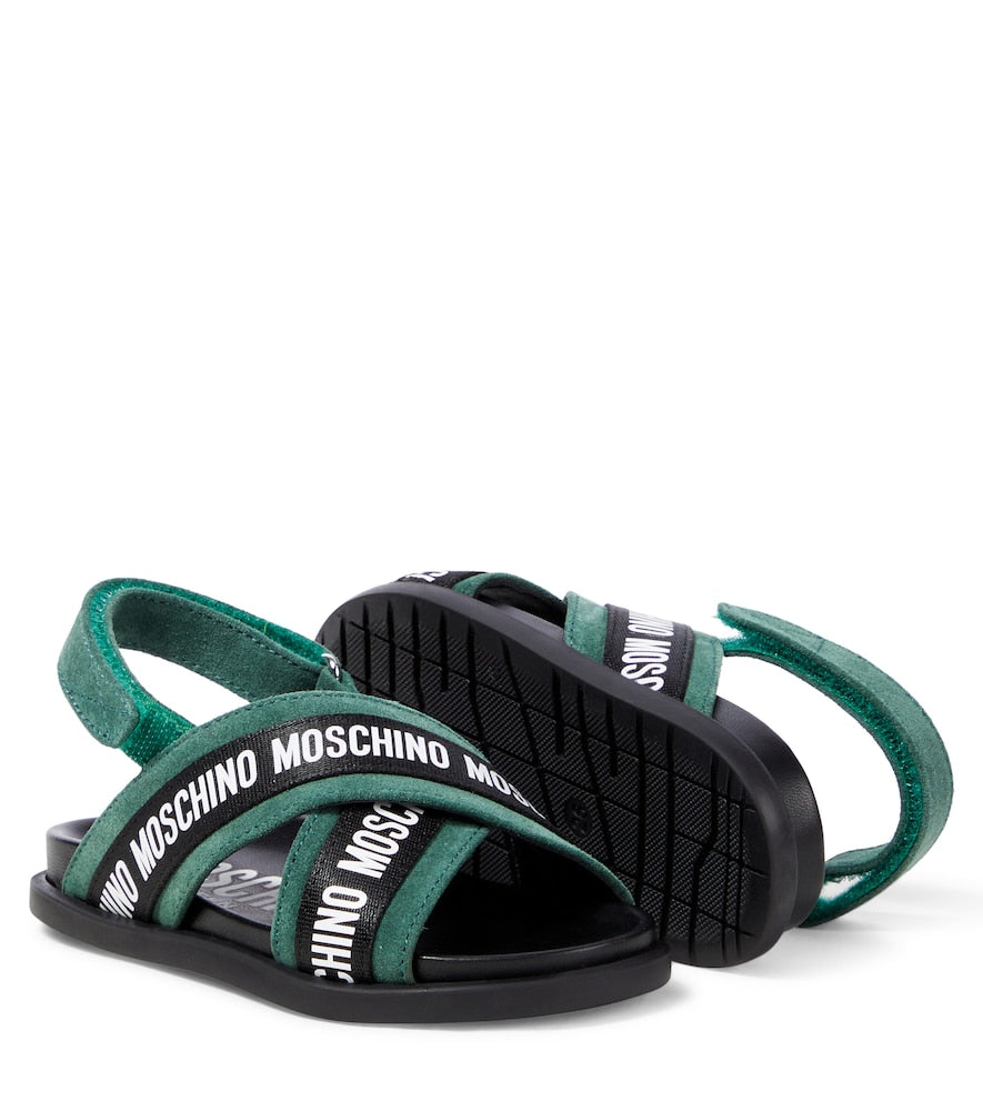 Logo leather sandals