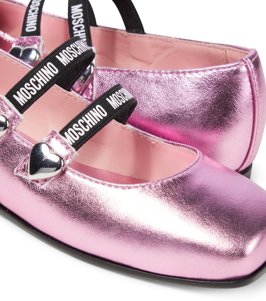 Leather ballet flats