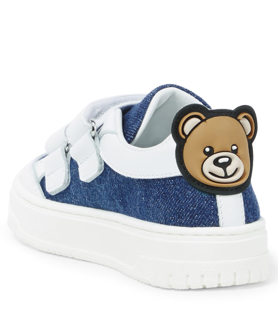 Leather-trimmed canvas sneakers