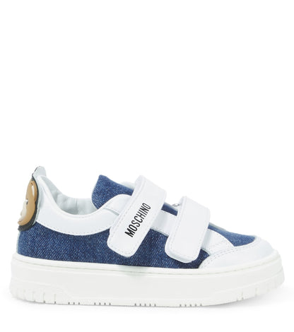 Leather-trimmed canvas sneakers