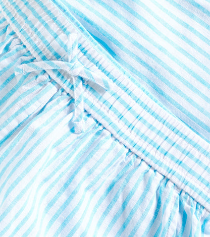Striped linen and cotton shorts