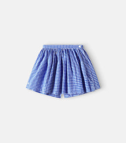 Gingham linen and cotton skort