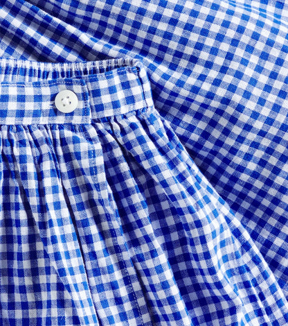 Gingham linen and cotton skort