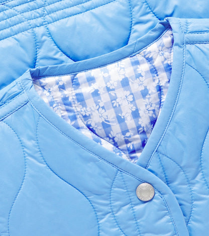 Gingham reversible quilted vest