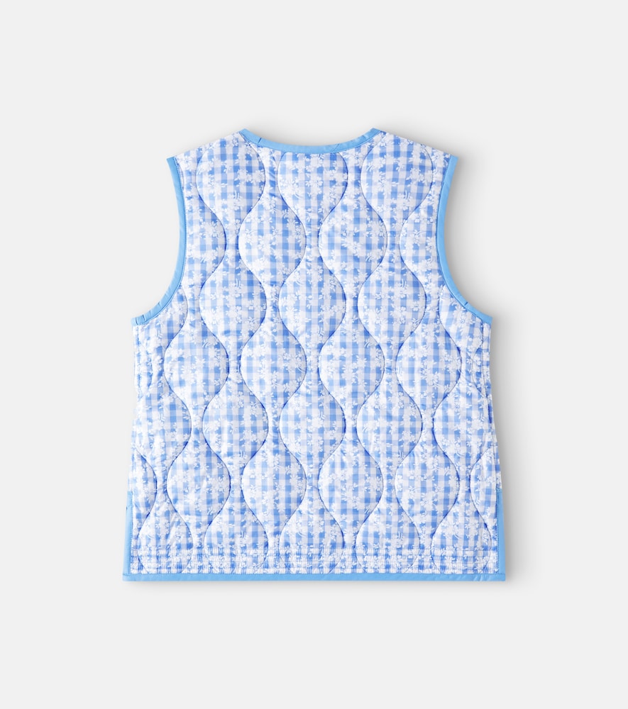 Gingham reversible quilted vest