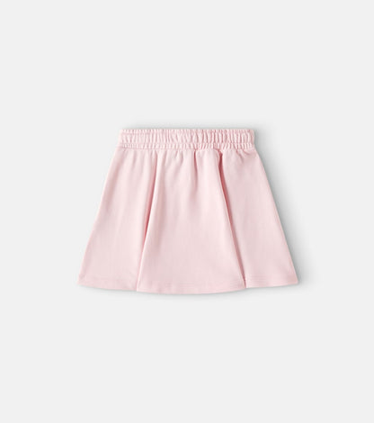 Logo bow-detail pleated cotton skirt