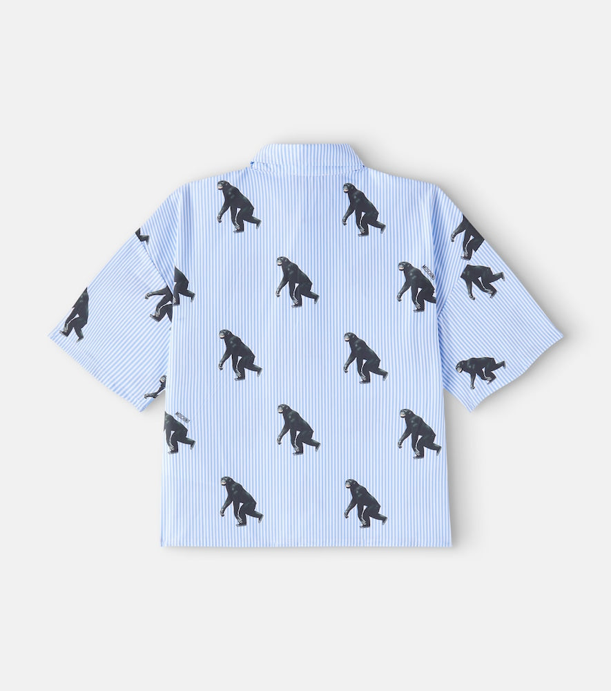Printed striped cotton shirt