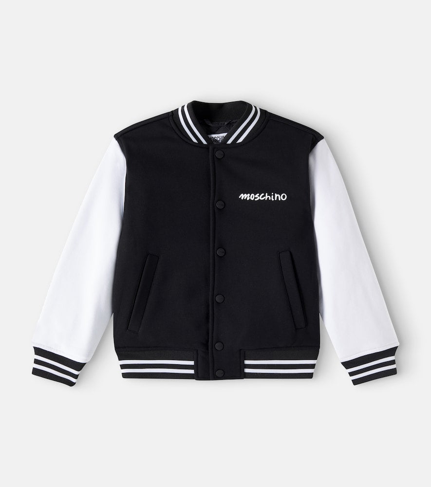 Logo padded cotton-blend bomber jacket