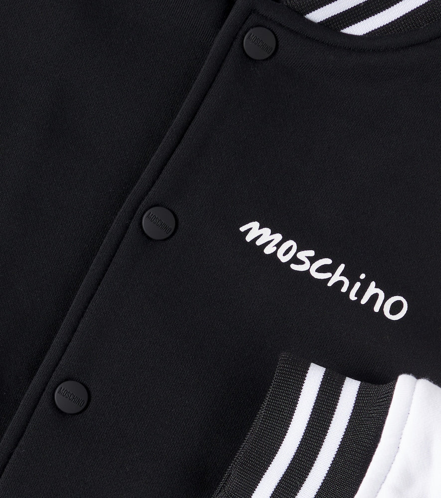 Logo padded cotton-blend bomber jacket