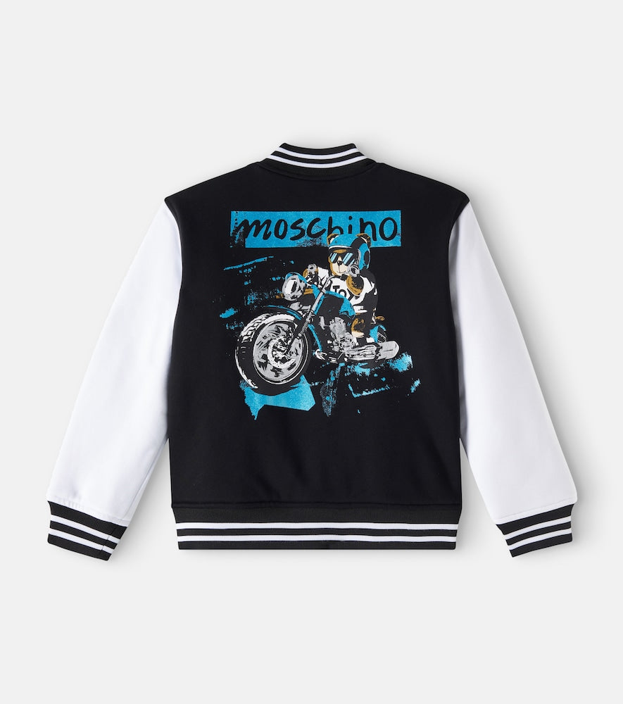 Logo padded cotton-blend bomber jacket