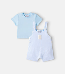 Baby Teddy Bear cotton T-shirt and playsuit set