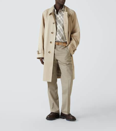 Cotton gabardine car coat