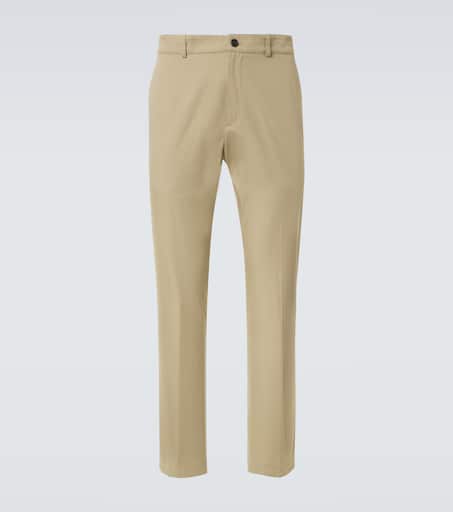 Cotton gabardine slim pants