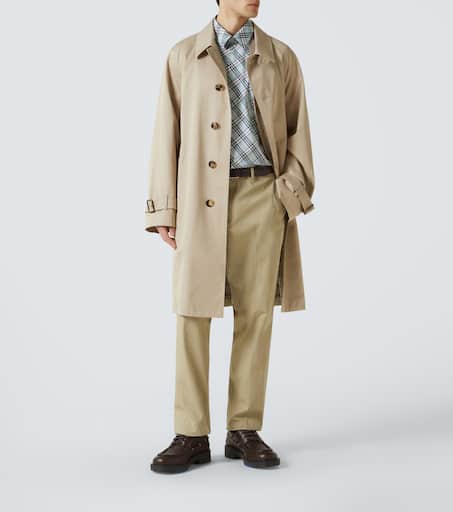 Cotton gabardine slim pants