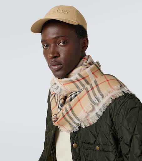 Logo embroidered gabardine baseball cap