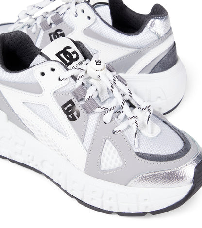 Embossed logo leather-trimmed sneakers