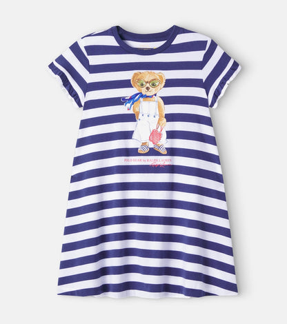 Polo Bear striped cotton dress