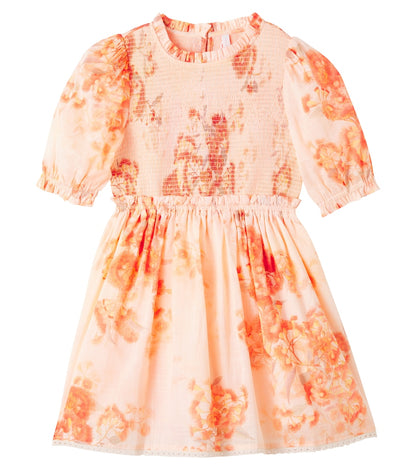 Cascadian floral shirred cotton dress