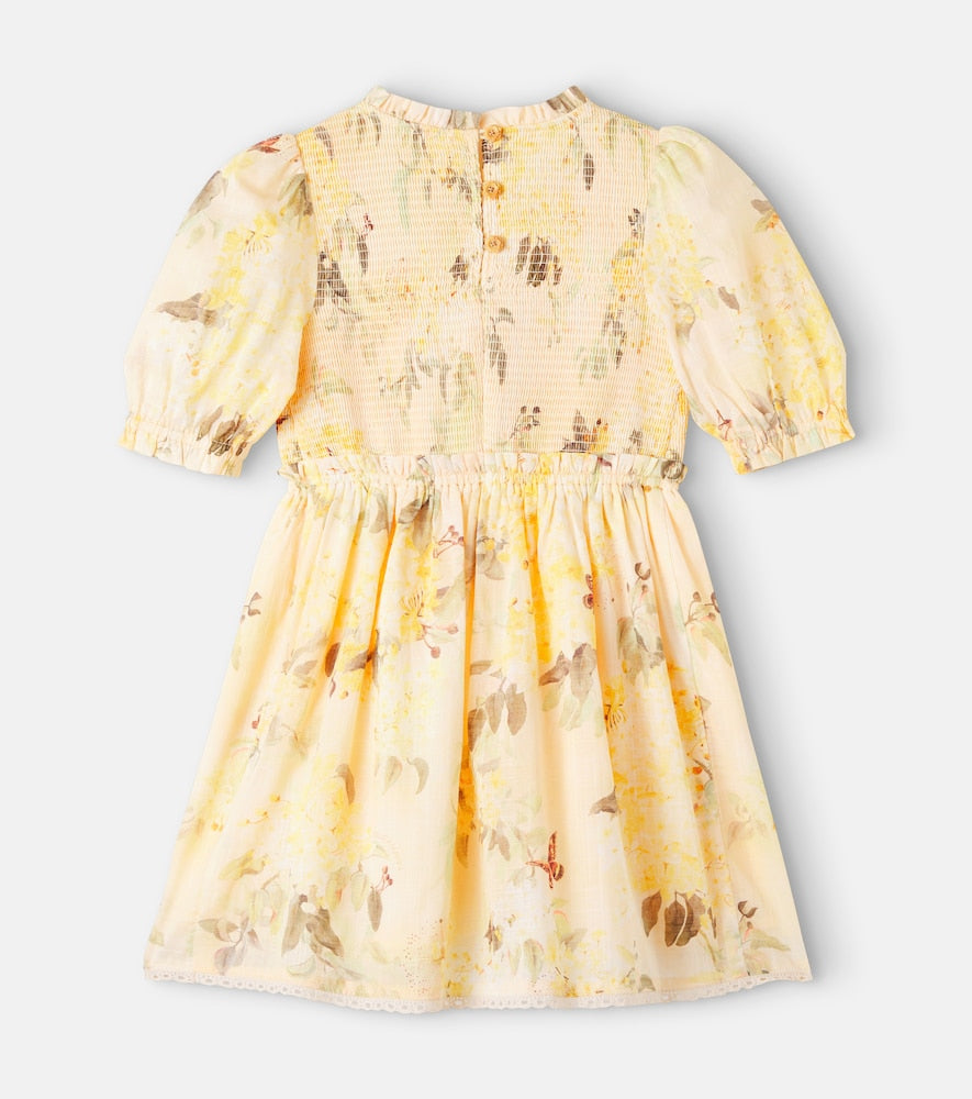 Cascadian floral shirred cotton dress