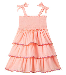 Rhiannon tiered smocked cotton dress