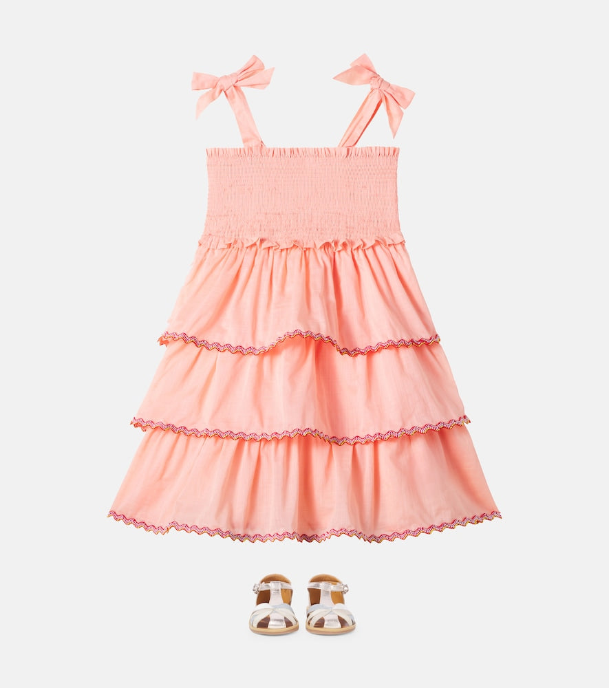 Rhiannon tiered smocked cotton dress