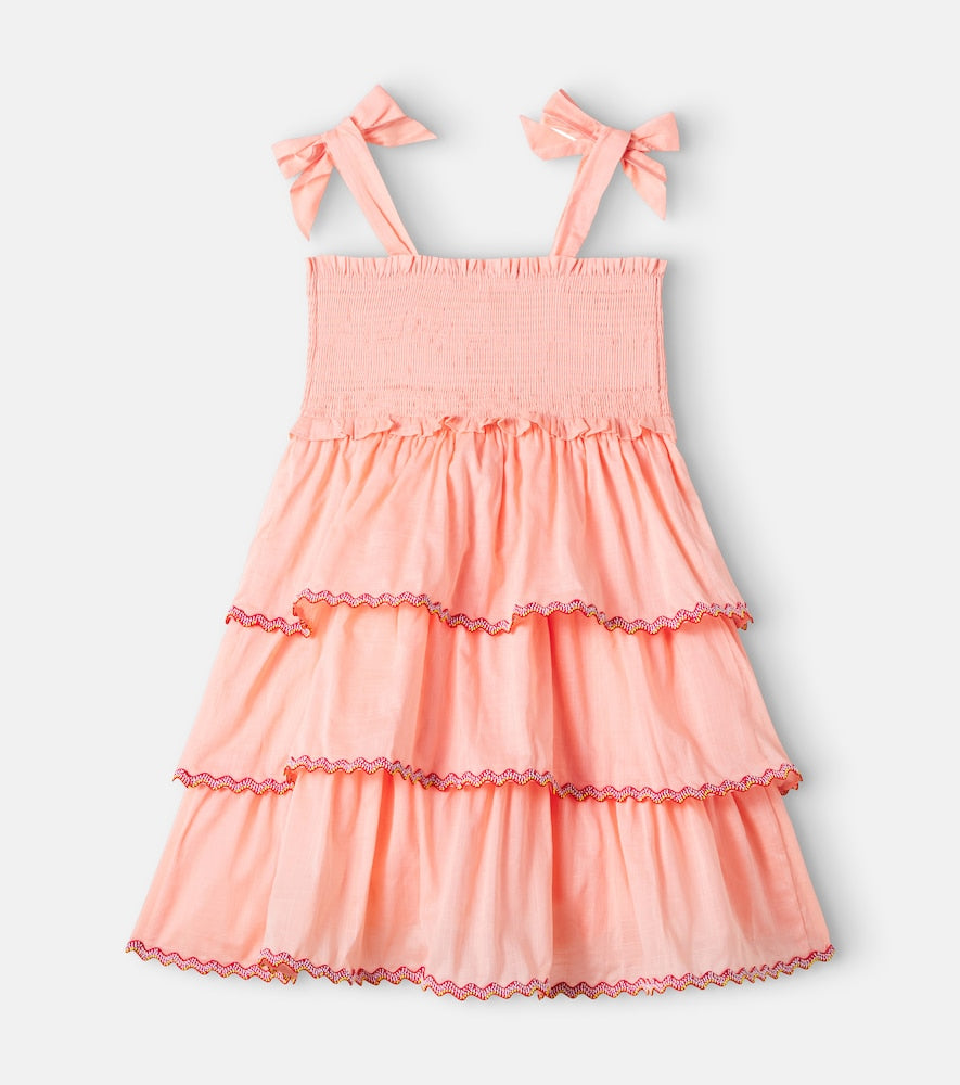 Rhiannon tiered smocked cotton dress