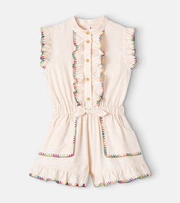 Lucky embroidered cotton playsuit