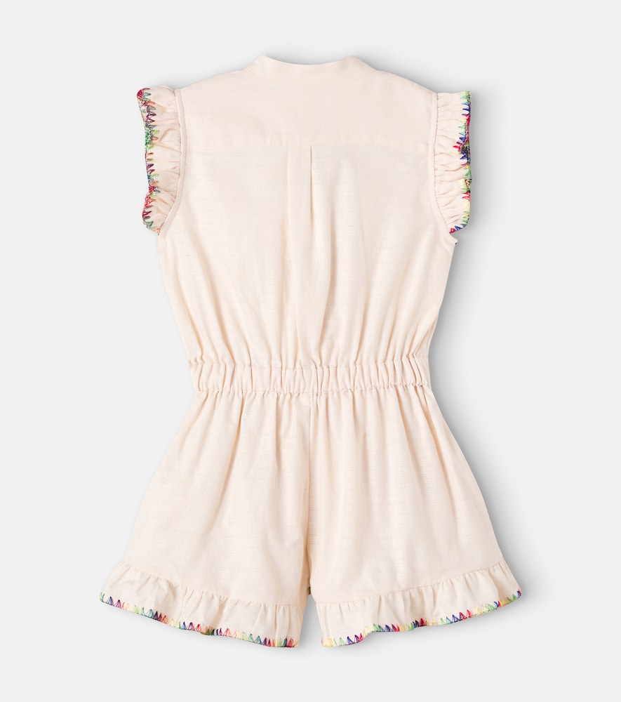 Lucky embroidered cotton playsuit