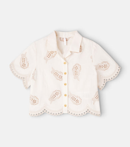 Rhiannon broderie anglaise cotton shirt