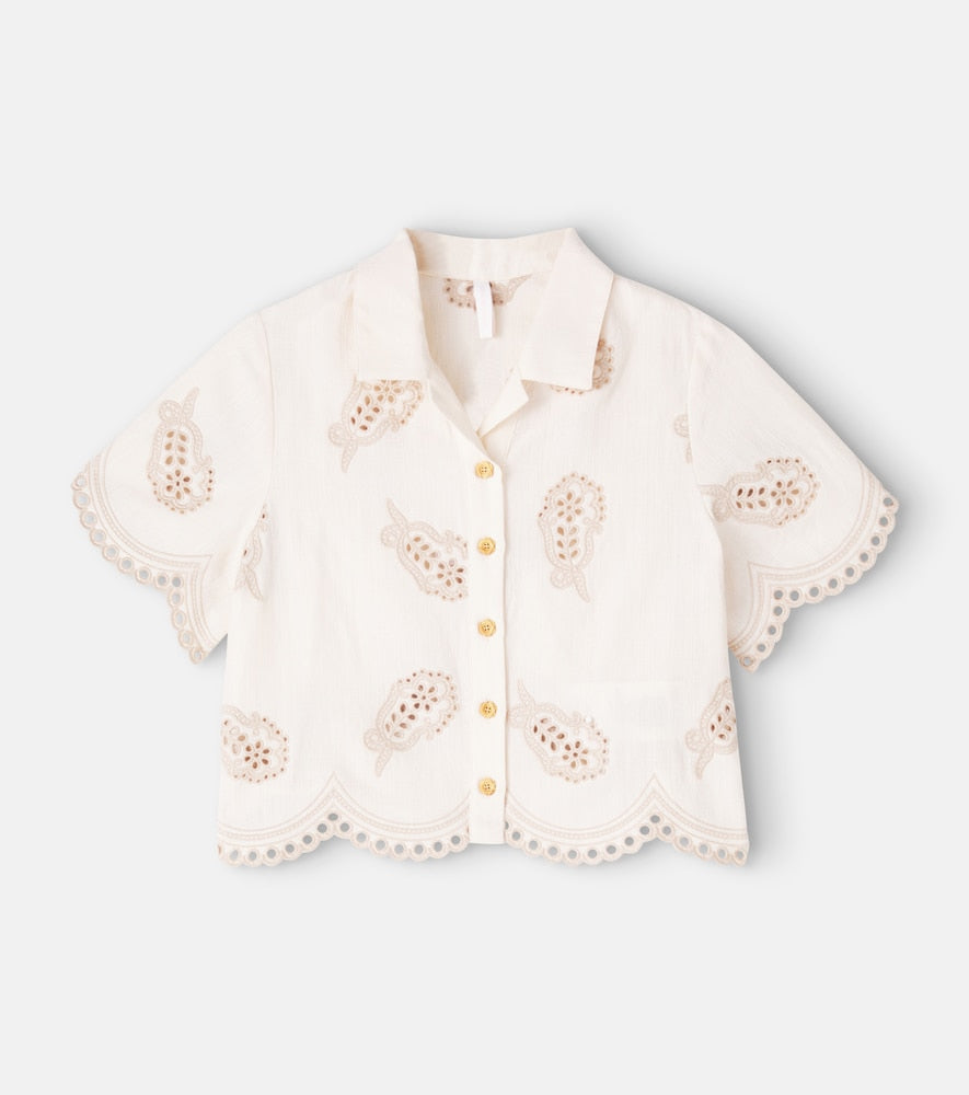 Rhiannon broderie anglaise cotton shirt