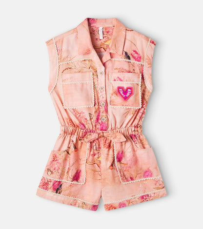 Cascadian floral cotton playsuit