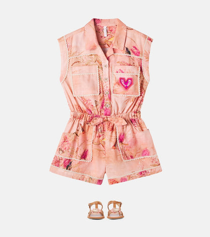 Cascadian floral cotton playsuit