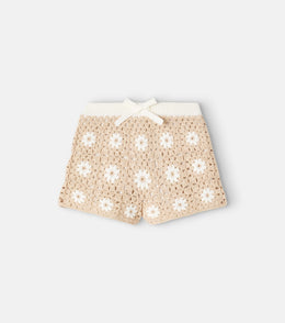 Cascadian floral crochet cotton shorts