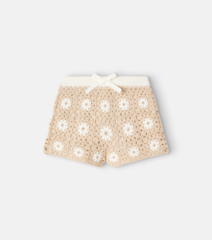 Cascadian floral crochet cotton shorts