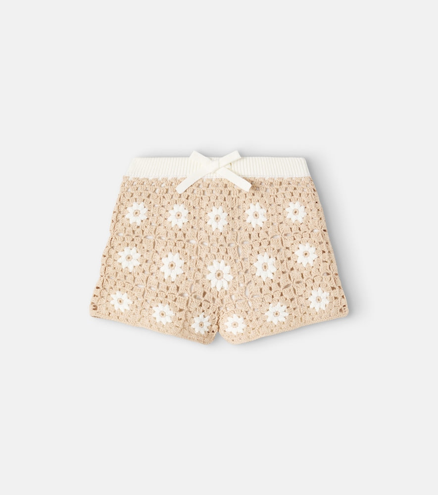 Cascadian floral crochet cotton shorts