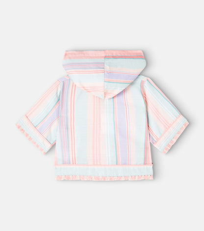 Cascadian striped hooded top