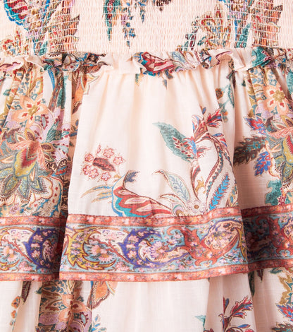 Rhiannon printed shirred cotton dress