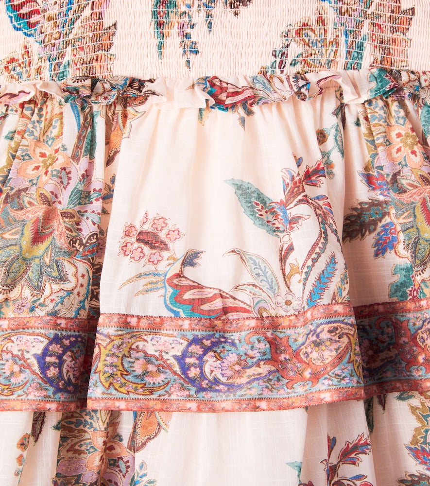 Rhiannon printed shirred cotton dress