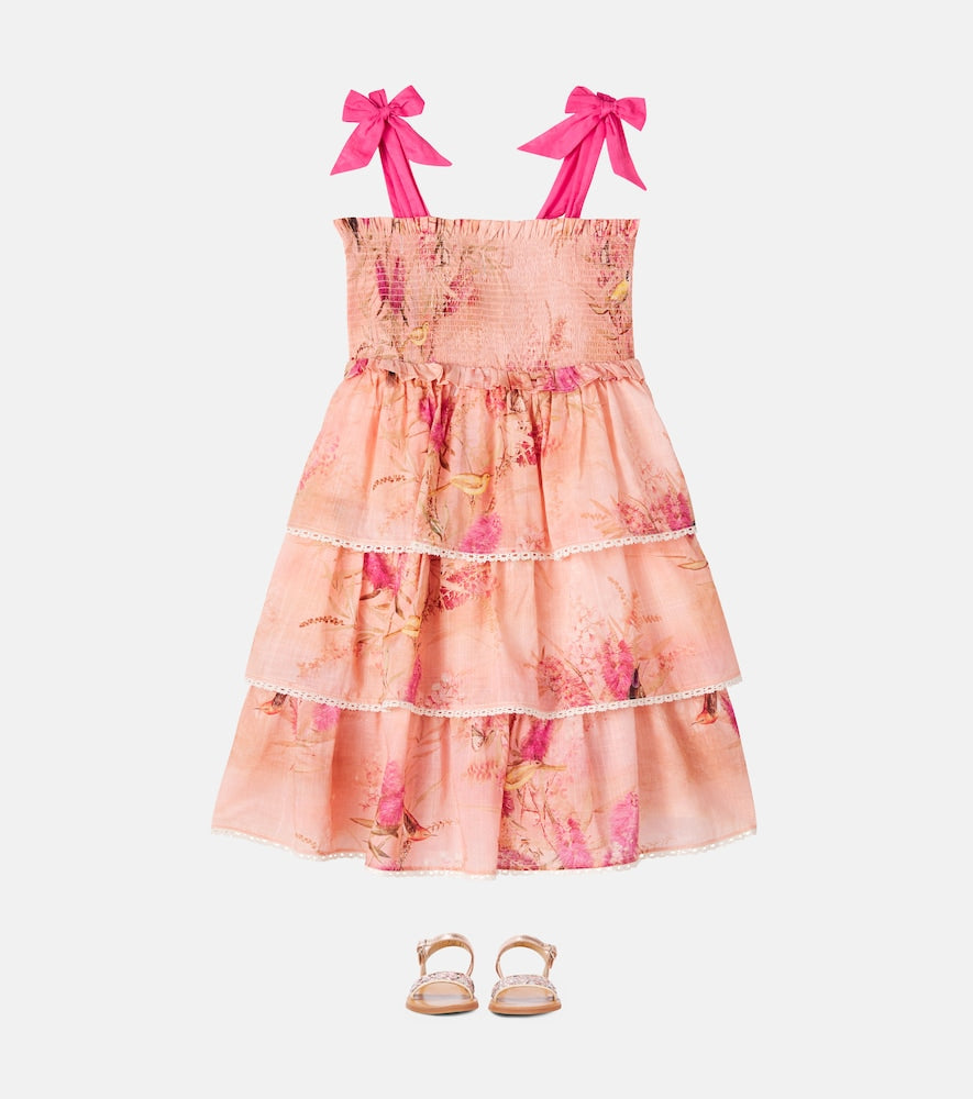 Cascadian floral shirred cotton dress