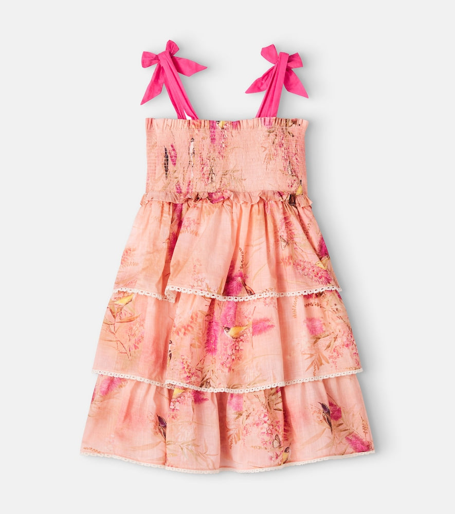 Cascadian floral shirred cotton dress